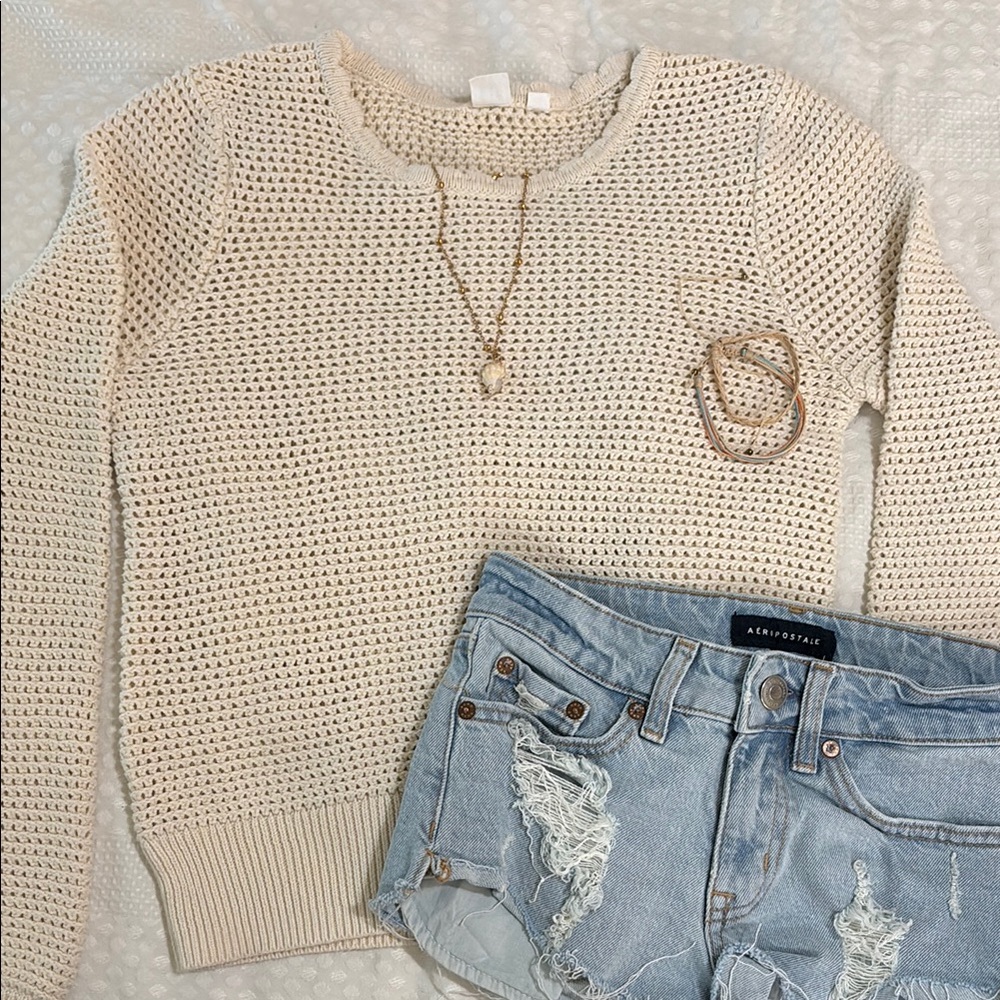 GAP Factory Cream Crew Neck Sweater